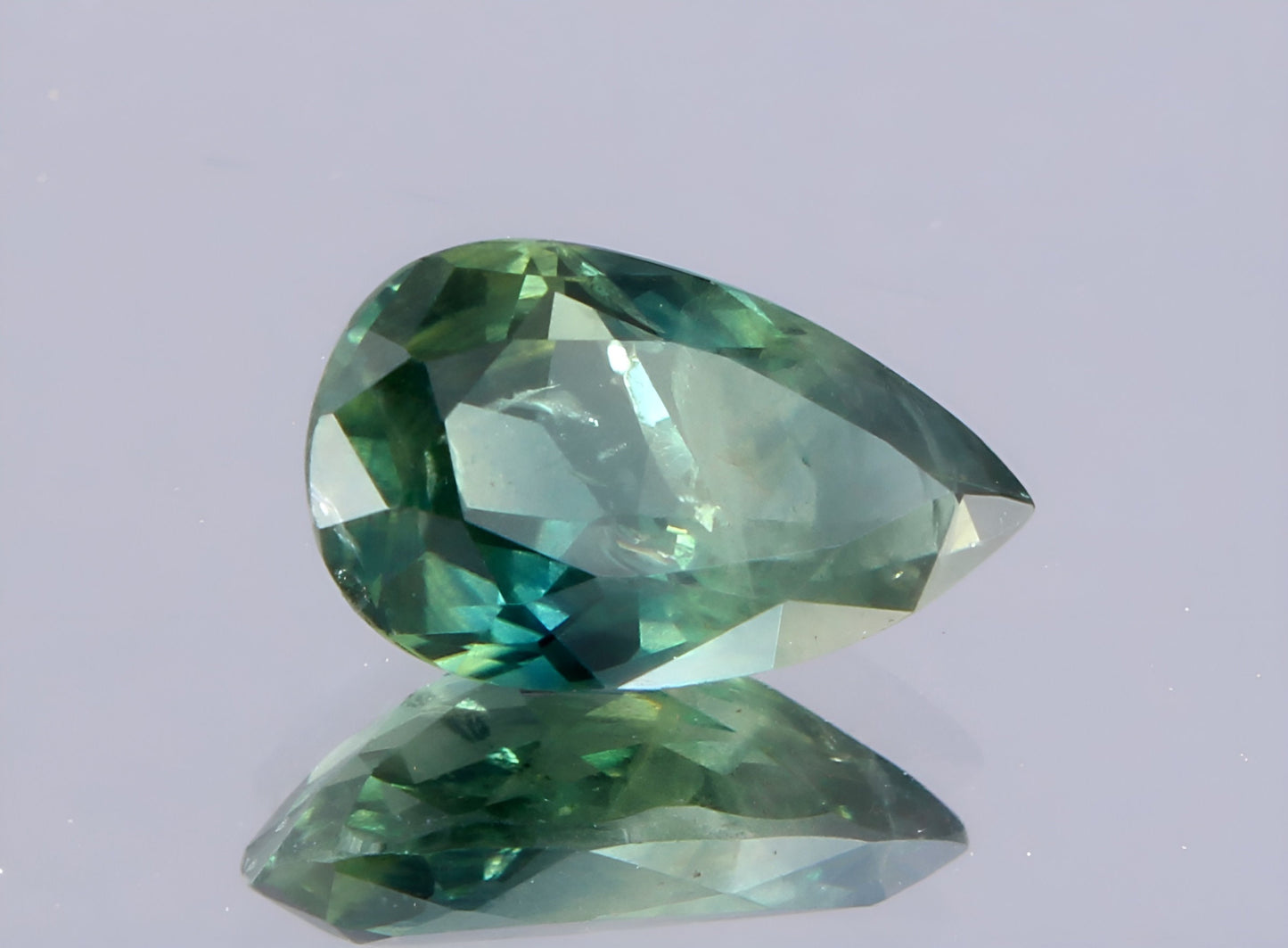 Stunning natural green Teal Sapphire pear cut shape faceted loose gemstone 0.83 Carat for jewelry making, September birthstone
