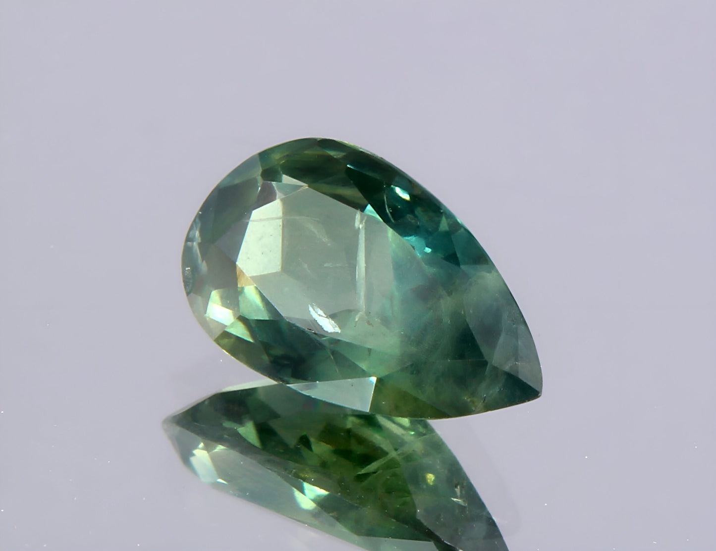Stunning natural green Teal Sapphire pear cut shape faceted loose gemstone 0.83 Carat for jewelry making, September birthstone