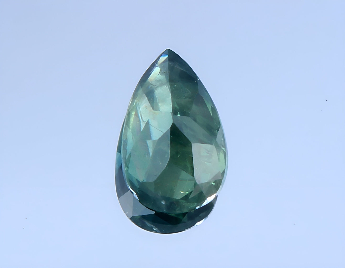 Stunning natural green Teal Sapphire pear cut shape faceted loose gemstone 0.83 Carat for jewelry making, September birthstone