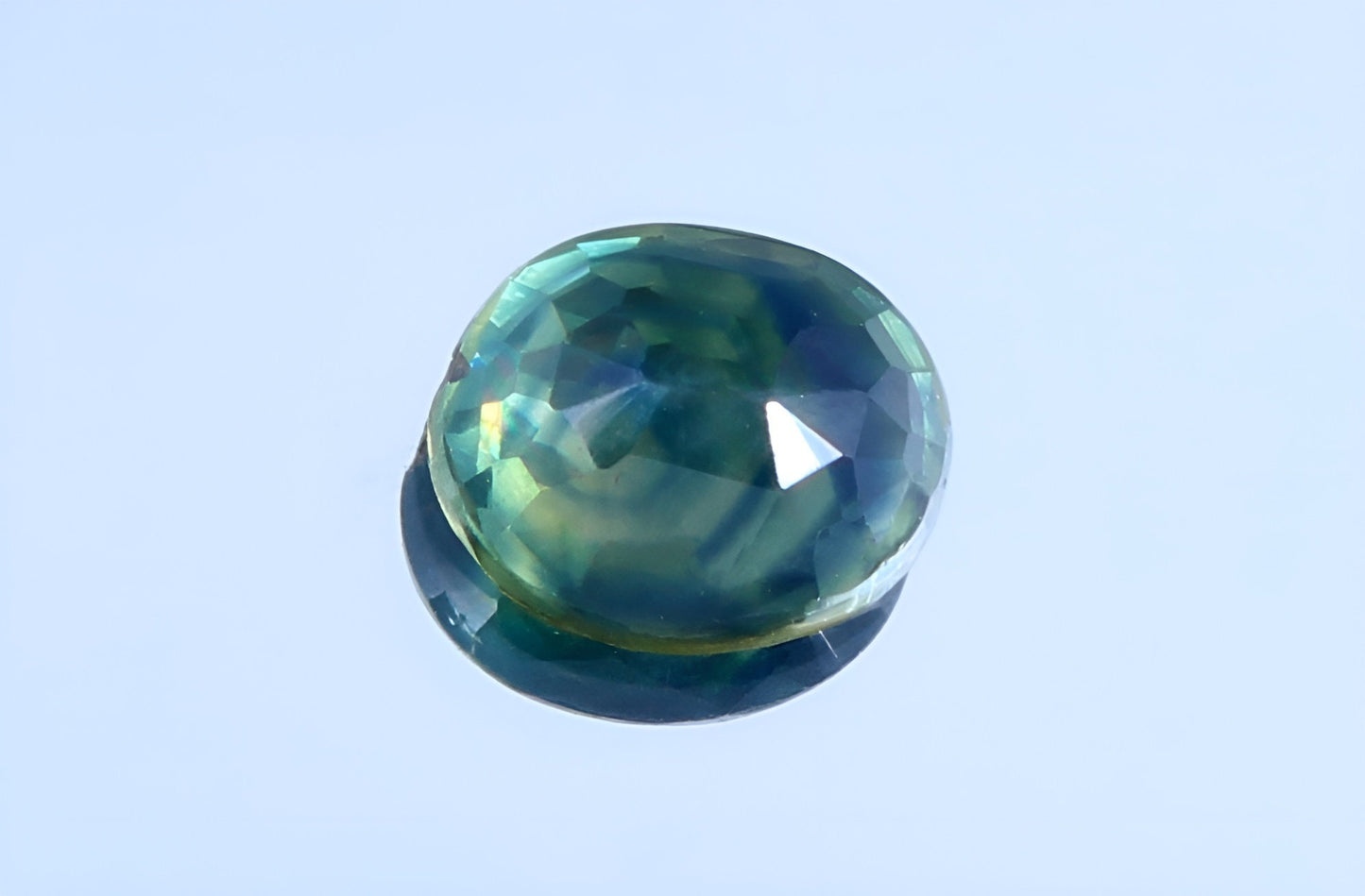 Stunning natural Teal Sapphire oval cut shape faceted loose gemstone 0.53 Carat for jewelry making, September birthstone