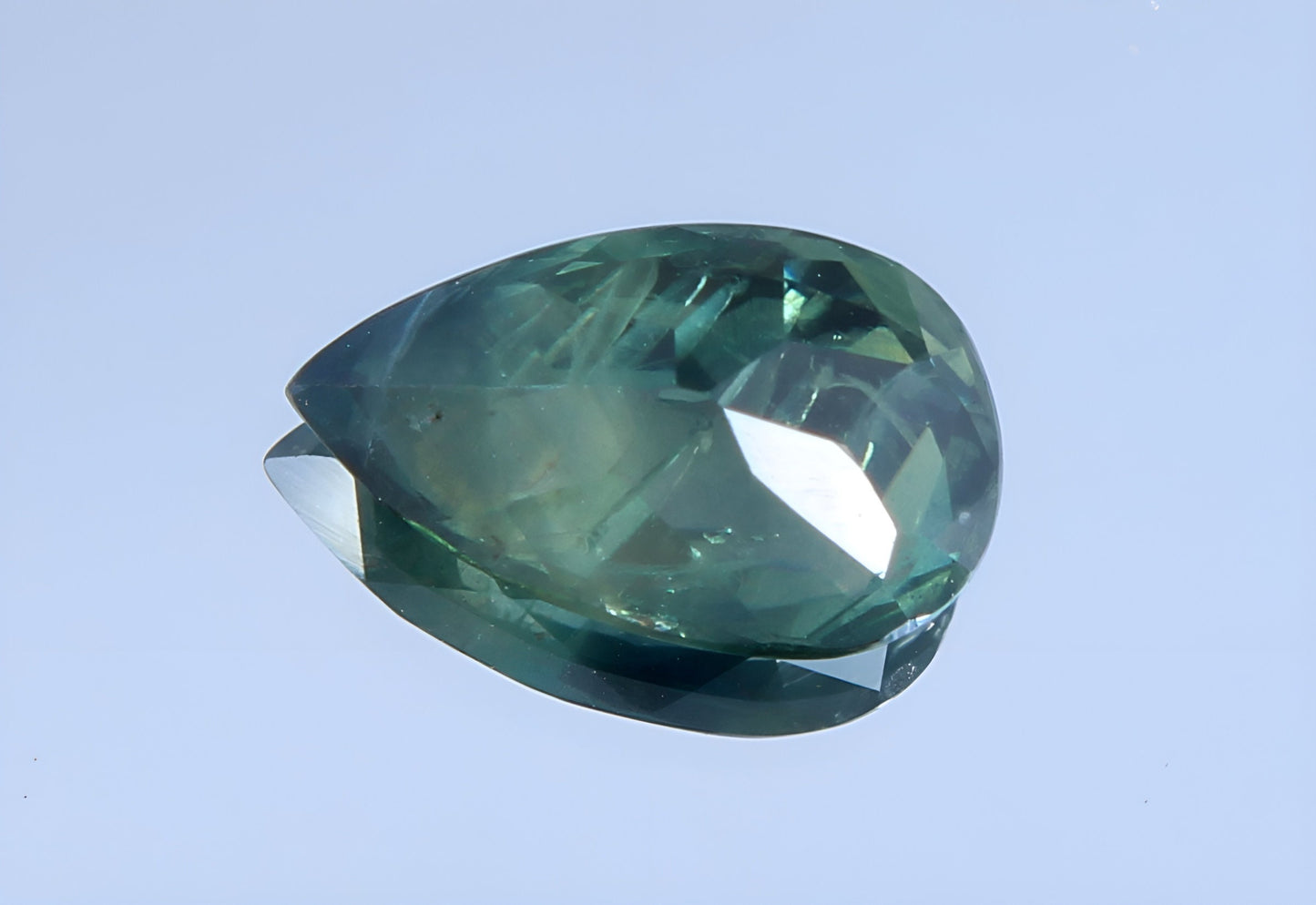 Stunning natural green Teal Sapphire pear cut shape faceted loose gemstone 0.83 Carat for jewelry making, September birthstone