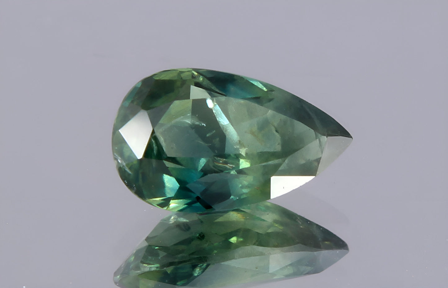 Stunning natural green Teal Sapphire pear cut shape faceted loose gemstone 0.83 Carat for jewelry making, September birthstone