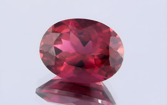 GSI Certified Natural Rubellite Tourmaline Oval Cut Loose Gemstone, Genuine Rubellite Faceted Unmounted Gemstone for Jewelry Making