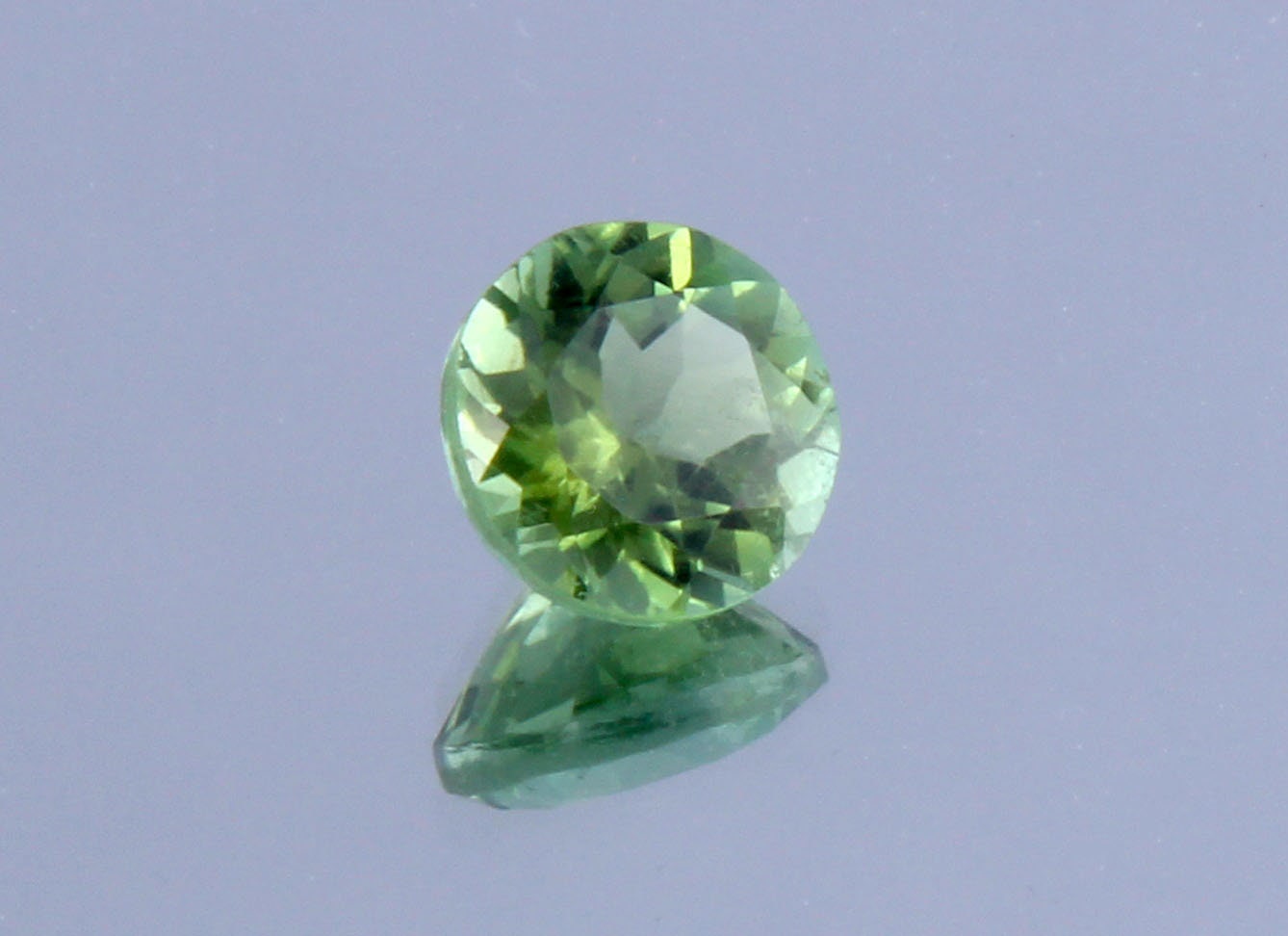 High Grade IGI Certified 1.17 Ct Green Verdelite Tourmaline Round Cut 6.54 - 6.67 x 4.28 mm Loose Gemstone For Jewelry Making