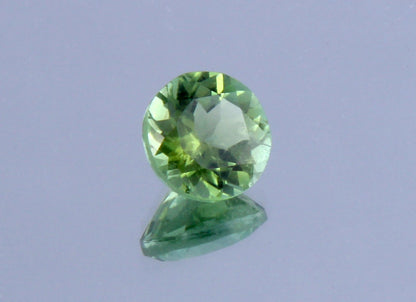 High Grade IGI Certified 1.17 Ct Green Verdelite Tourmaline Round Cut 6.54 - 6.67 x 4.28 mm Loose Gemstone For Jewelry Making