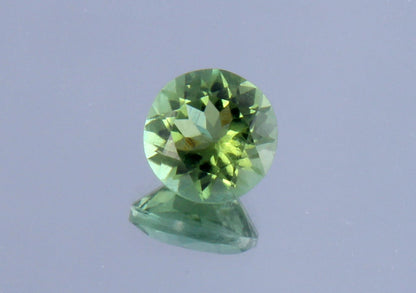 High Grade IGI Certified 1.17 Ct Green Verdelite Tourmaline Round Cut 6.54 - 6.67 x 4.28 mm Loose Gemstone For Jewelry Making