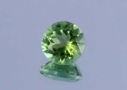 High Grade IGI Certified 1.17 Ct Green Verdelite Tourmaline Round Cut 6.54 - 6.67 x 4.28 mm Loose Gemstone For Jewelry Making