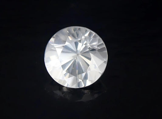 stunning GSI Certified natural unheated white sapphire round cut faceted loose gemstone 0.75 carat , September birthstone for jewelry making
