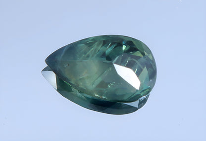 Stunning natural green Teal Sapphire pear cut shape faceted loose gemstone 0.83 Carat for jewelry making, September birthstone