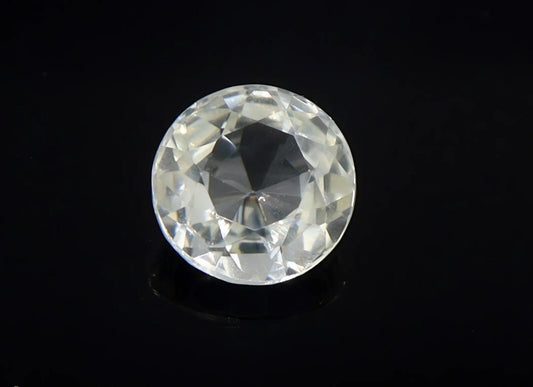 Natural white sapphire round cut faceted loose gemstone 0.90 carat , September birthstone for jewelry making