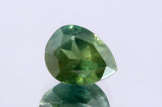 Stunning natural green Teal Sapphire pear cut shape faceted loose gemstone 0.71 Carat for jewelry making, September birthstone