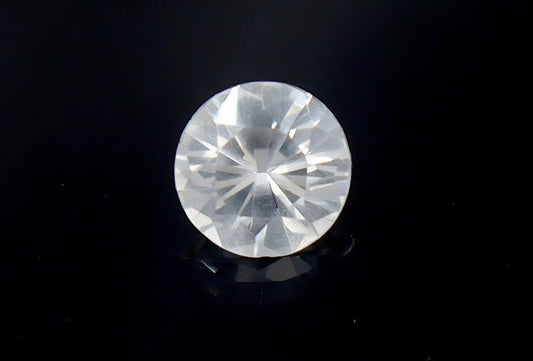 Natural white sapphire round cut faceted loose gemstone 0.44 carat , September birthstone for jewelry making