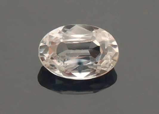 stunning certified natural white sapphire oval cut faceted loose gemstone 0.76 carat, september birthstone for jewelry making