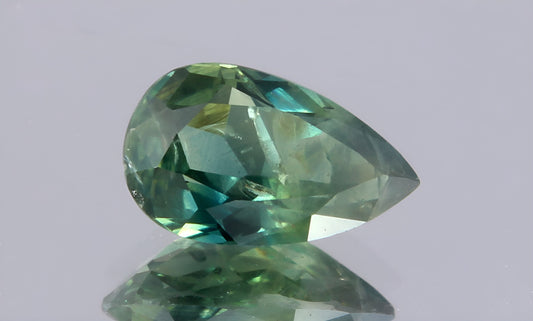 Stunning natural green Teal Sapphire pear cut shape faceted loose gemstone 0.83 Carat for jewelry making, September birthstone